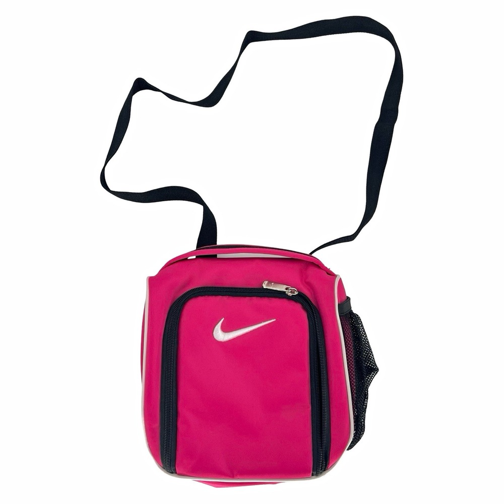 Nike Pink Insulated Kids/Teens Adults Lunch Bag Zip Strap Bottle Pocket